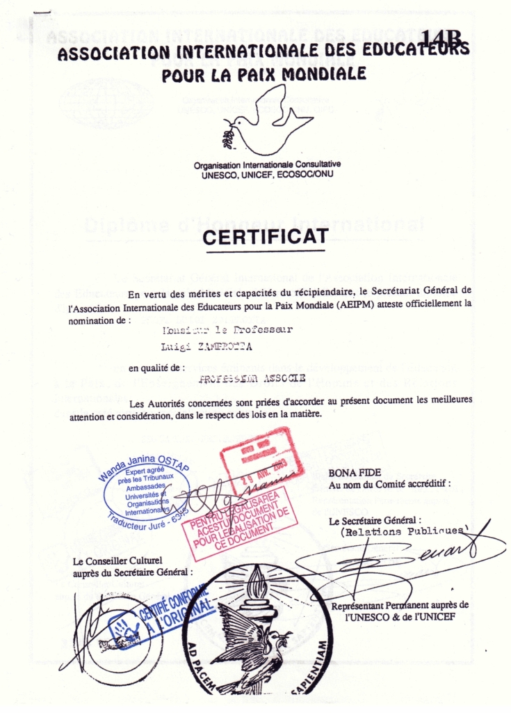 AIEPM Certificat 1996